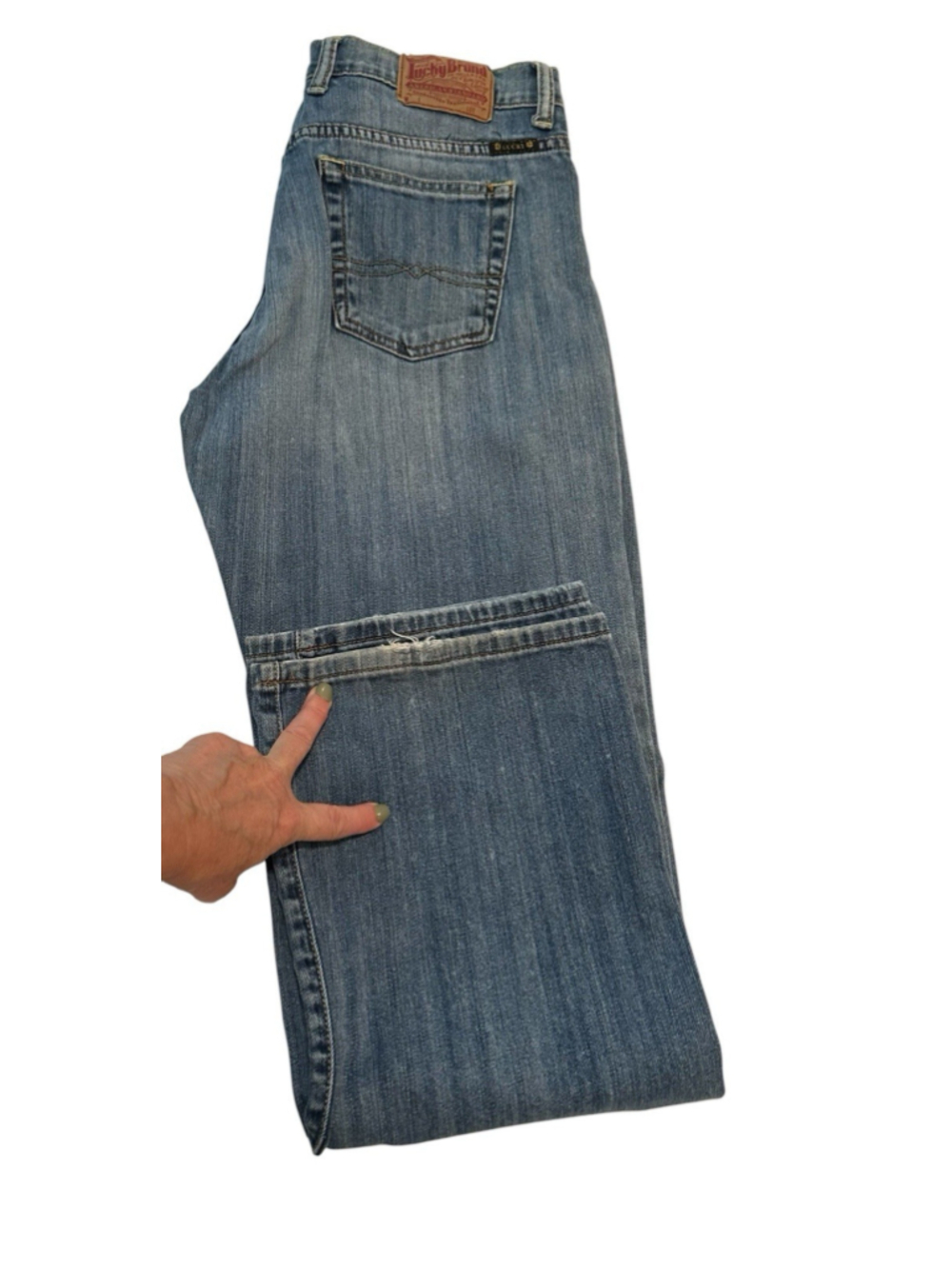 Lucky Brand Distressed Jeans Easy Rider Womens Size 10 / 30 X 33 Blue Bootcut - Picture 16 of 16